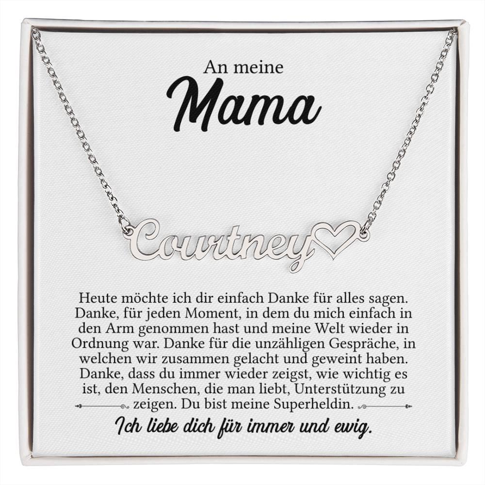Custom Name Necklace + Heart Character