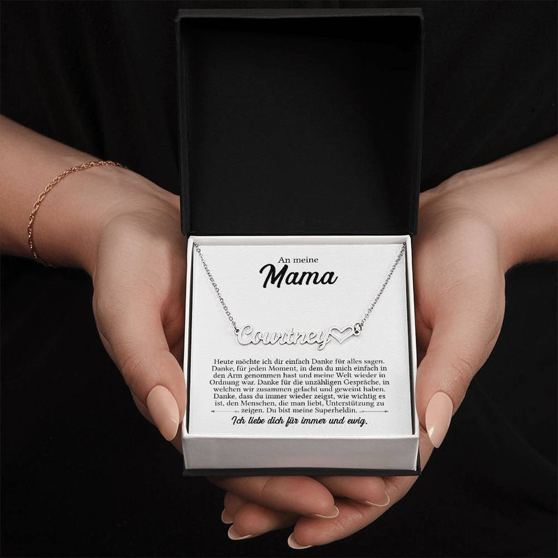 Custom Name Necklace + Heart Character