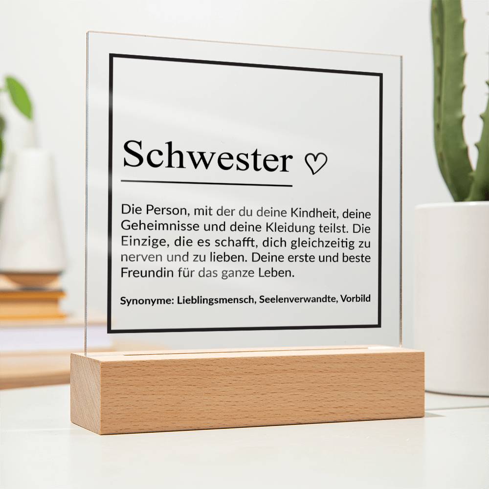 Schwester ♡ | Acrylplatte
