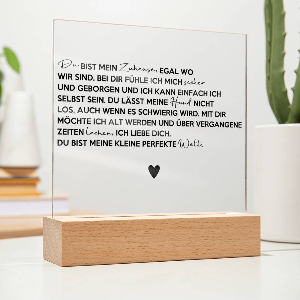 Du bist mein Zuhause - Acrylplatte