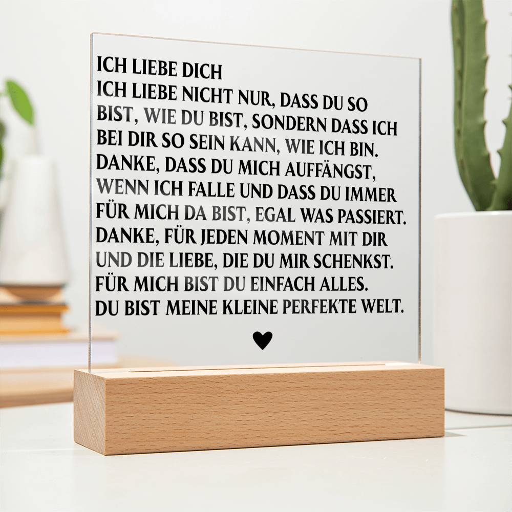 ICH LIEBE DICH | Acrylplatte