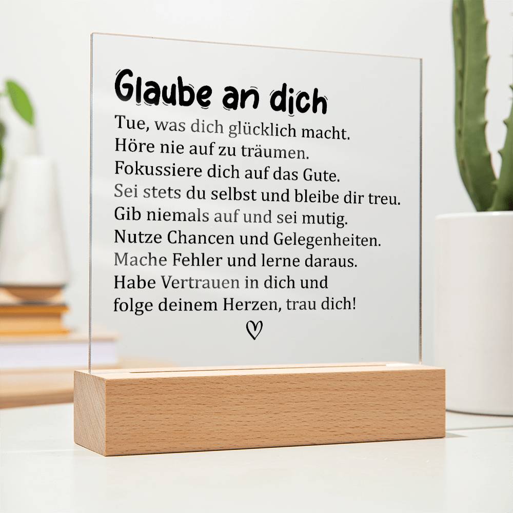 Glaube an dich | Acrylplatte