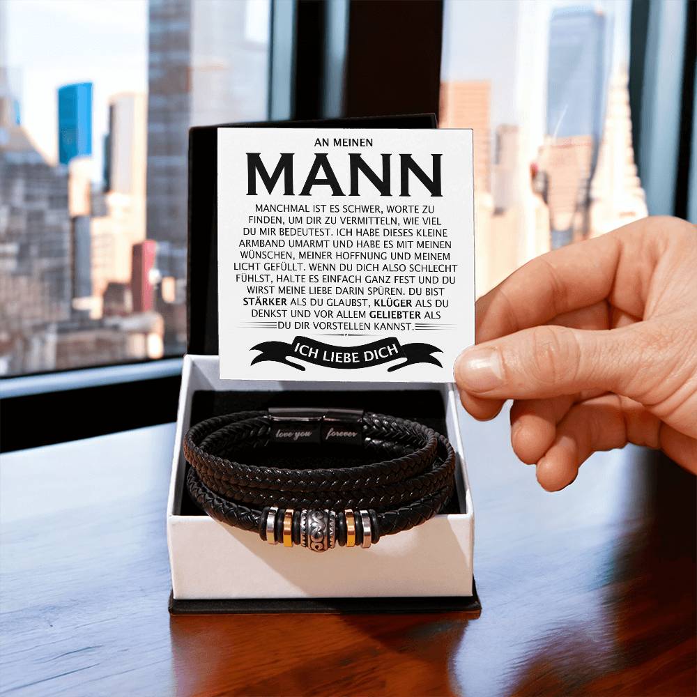 Mann - "STÄRKER, KLÜGER, GELIEBTER" - Armband
