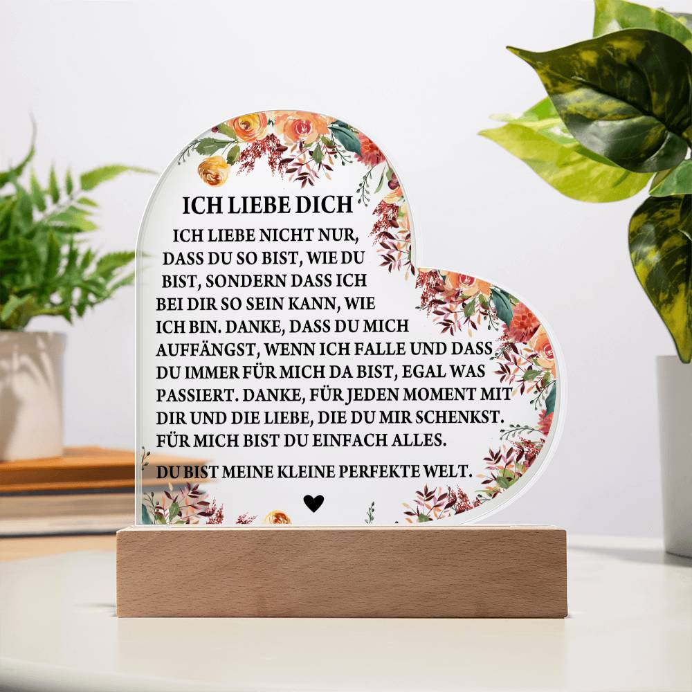 ICH LIEBE DICH | ACRYL-HERZ