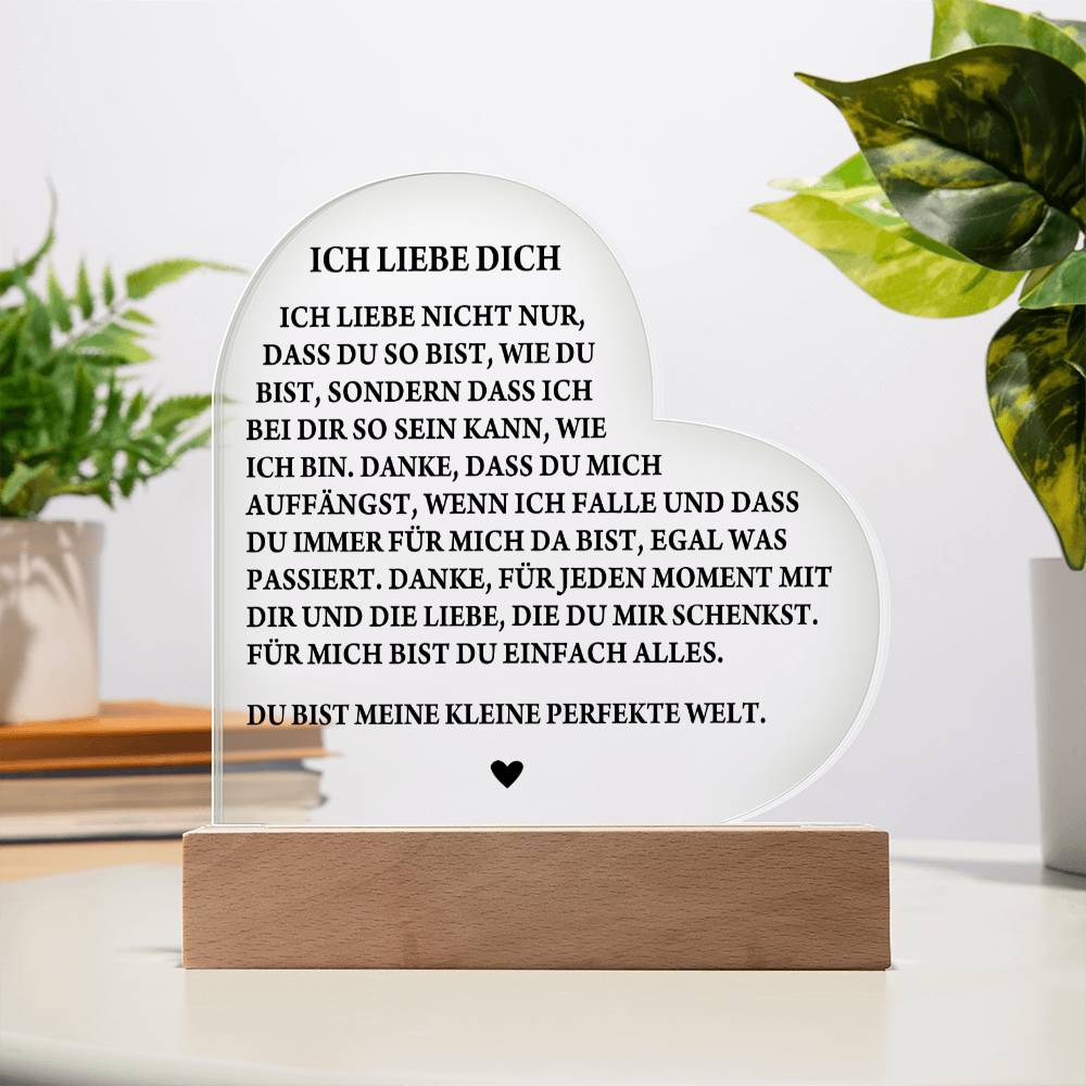 ICH LIEBE DICH | Acryl-Herz