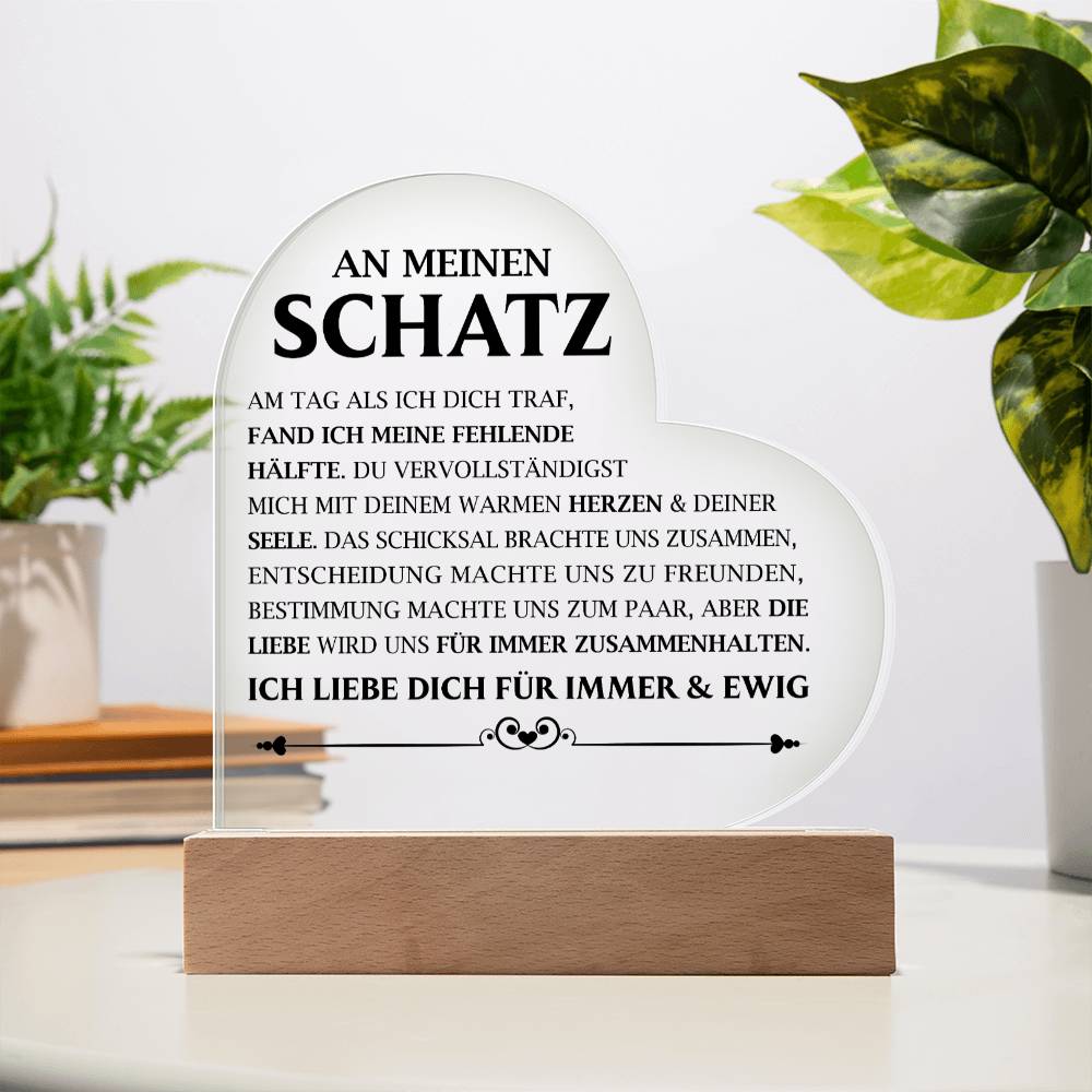 An meinen Schatz - Acryl-Herz