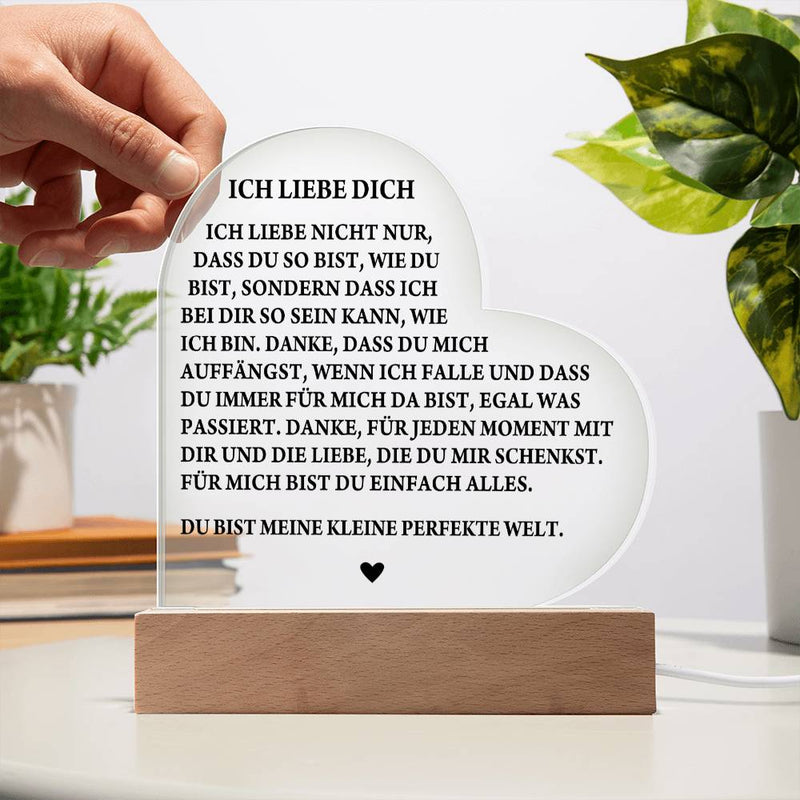 ICH LIEBE DICH | Acryl-Herz