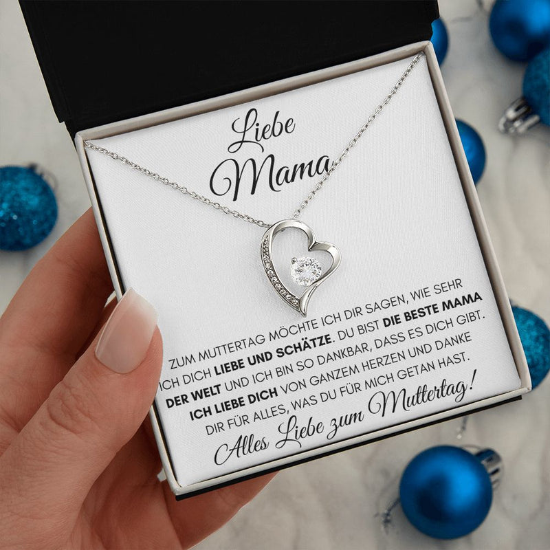 Alles Liebe zum Muttertag - Luxus 14K Weißgold Halskette