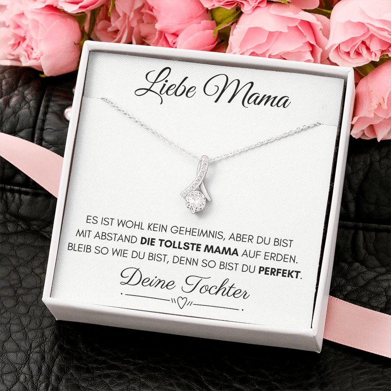 14K Weißgold Stil-Halskette - Die Tollste Mama